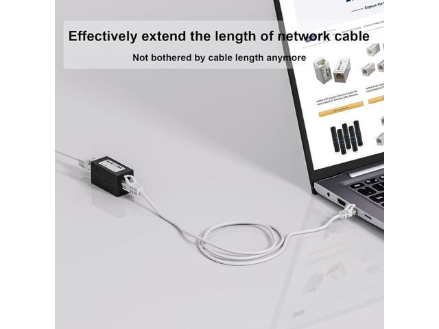 Iwillink RJ45 Coupler Ethernet Connector, Female to Female RJ45 Connector for Cat7 Cat6 Cat5e Cat5 Ethernet Cable, Extender Adapter, 10 Pack, Black