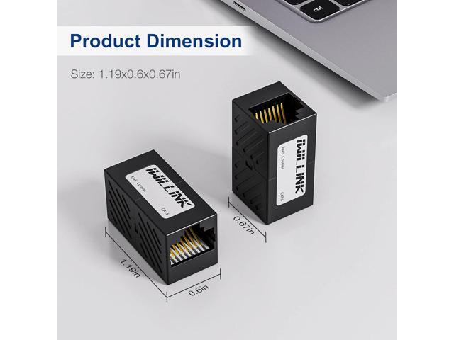 Iwillink RJ45 Coupler Ethernet Connector, Female to Female RJ45 Connector for Cat7 Cat6 Cat5e Cat5 Ethernet Cable, Extender Adapter, 10 Pack, Black