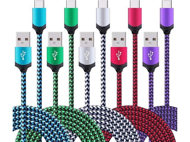 5Pack 6ft Fast USB Type C Cable Phone Charger Cord for Samsung Galaxy S25 S25+ Plus Ultra S24 S23 S22 S21 S20 FE Ultra S10 S10+ S9 S8 Plus Note 20...