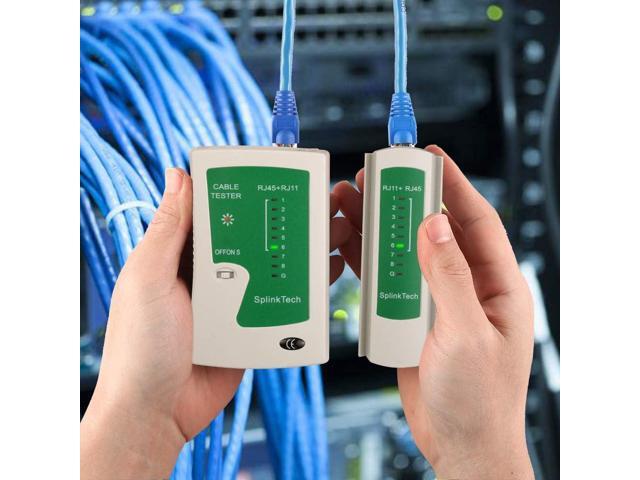 Solsop Pass Through RJ45 Crimp Tool Kit All-in-One Ethernet Crimper Cat7 Cat6 Cat5 Crimping Tool with Network Cable Tester, 50-Pack Cat6 RJ45 Pass...
