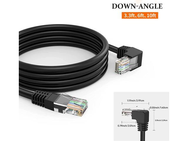 CableCreation CAT6 Ethernet Patch Cable RJ45 LAN Cable Gigabit Network Cord 90 Degree Downward Angled,Bandwidth up to 250MHz 1Gbps for PC, Router,...