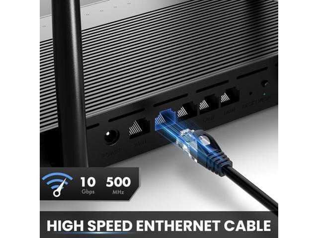 Ultra Clarity Cables Cat 6 Ethernet Cable 6 FT (10 Pack), Cat6 Patch Cable, High Speed 10Gbps 500Mhz Ethernet Cable Network Cord, RJ45 Lan Internet...