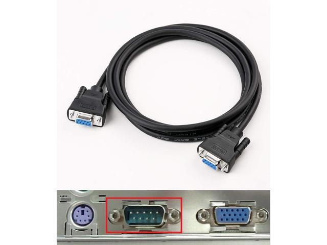 DTech 10 ft DB9 Serial Cable Female to Female 9 Pin Straight Through (Black, 3 Meters)