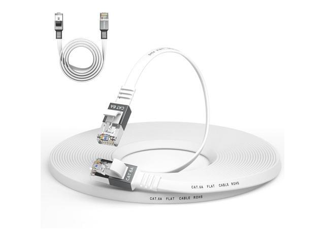 Cat 6a Ethernet Cable 50 Ft,Durable Flat Internet Network LAN Cable with 1.5Ft Short Patch Cord, Slim High Speed Gigabit Computer Wire with RJ45...