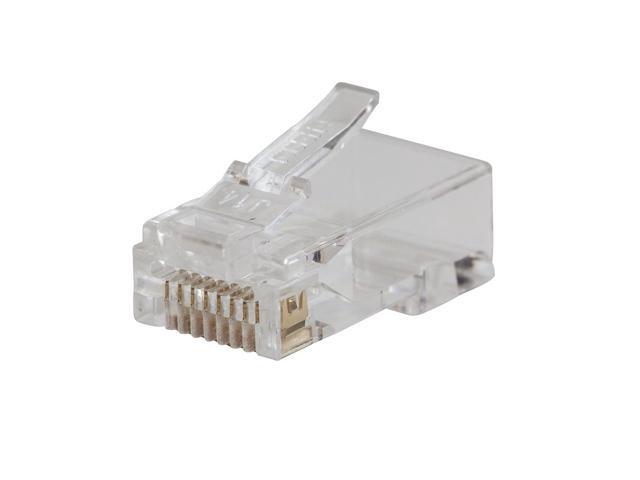 Klein Tools VDV826-702 Pass-Thru Modular Data Plug, RJ45 CAT5E, Gold Plated, Pass Through Connectors 50-Pack
