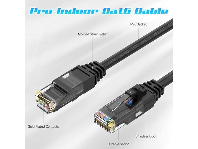 100FT Cat6 Ethernet Cable, Cat 6 Patch Cable, Cat6 Internet Cable, UTP Network Cable, Indoor and Outdoor, PoE, 24AWG CCA, Compatible for PC,...