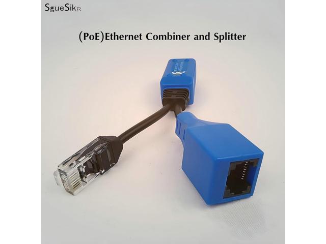 4 Pair PoE Ethernet Splitter, RJ45 Cable Sharing Kits, 2-in-1 Cat5 Combiner, Ethernet Extender for 8 Security IP Cameras NVR Surveillance System