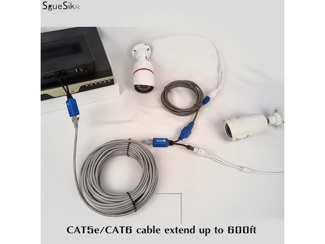 4 Pair PoE Ethernet Splitter, RJ45 Cable Sharing Kits, 2-in-1 Cat5 Combiner, Ethernet Extender for 8 Security IP Cameras NVR Surveillance System