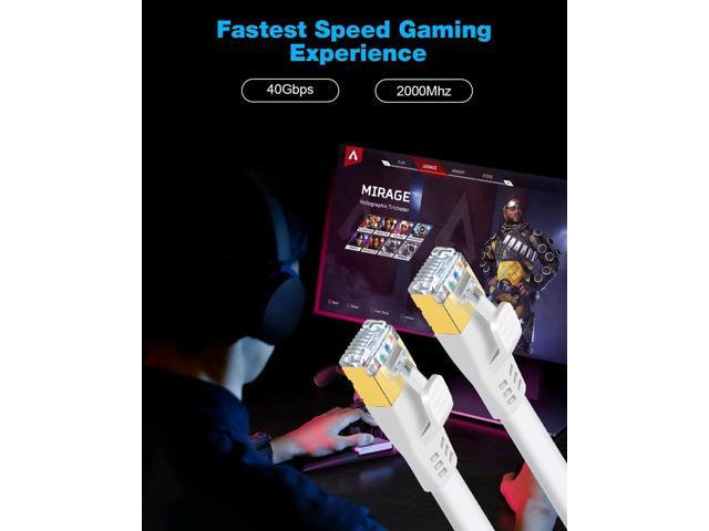 DDMALL CAT 8 Ethernet Cable 50 ft, High Speed 40Gbps 2000MHz CAT8 Cable Shielded, S/FTP Flat Gigabit Network Internet Wire, Patch Cord with RJ45...