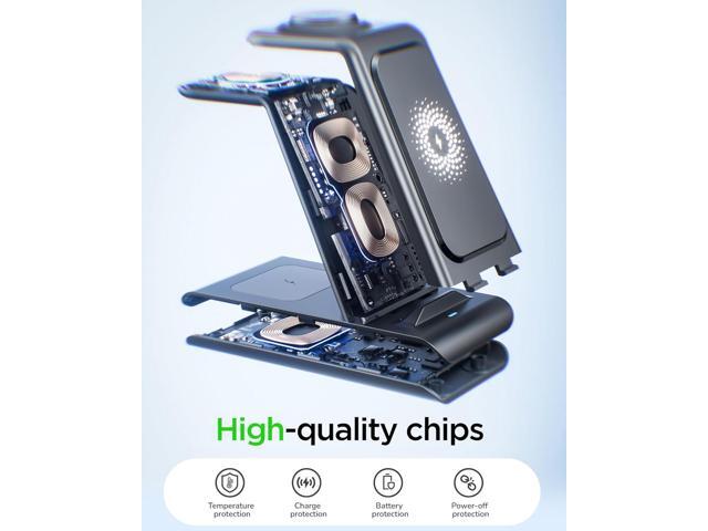 Wireless Charging Station for Samsung Wireless Charger Galaxy S25 Ultra/S25/S24/S23/S22/S21/S20/S10/Note20/10/9/8 Galaxy Watch 7/6/5 Pro/4/3 Active...