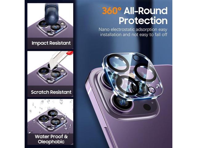 UniqueMe [3 Pack Compatible for iPhone 14 Pro Max/iPhone 14 Pro Camera Lens Protector Tempered Glass,[Case Friendly][Scratch-Resistant][Night...