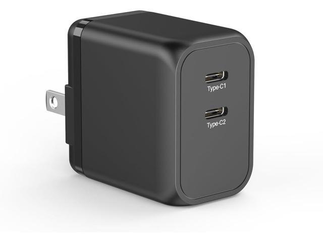 K & ZZ USB C Charger 45W Super Fast Charger Dual Type C Wall Charger Block Foldable PD USB-C GaN Chargers for iPhone 15/ 15Pro, Galaxy S23 Ultra/...