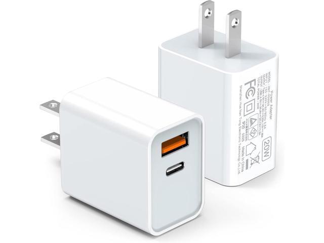 LCGENS USB C Wall Charger Block 20W, 2-Pack Dual Port PD Power Delivery Fast Type C Charging Block Plug Compatible with iPhone...