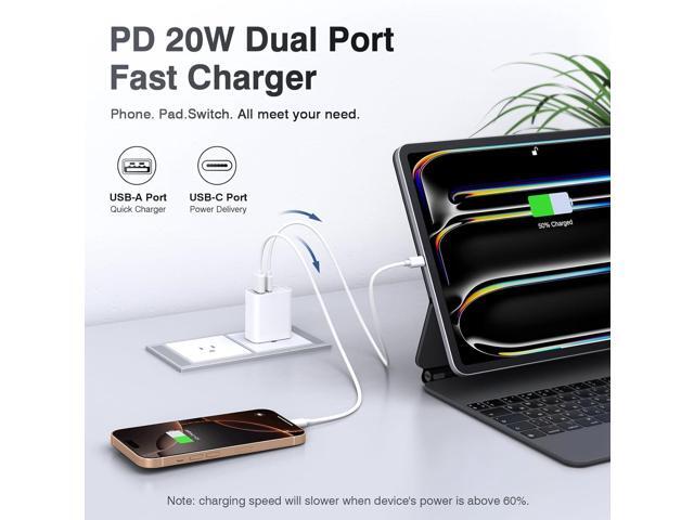 LCGENS USB C Wall Charger Block 20W, 2-Pack Dual Port PD Power Delivery Fast Type C Charging Block Plug Compatible with iPhone...