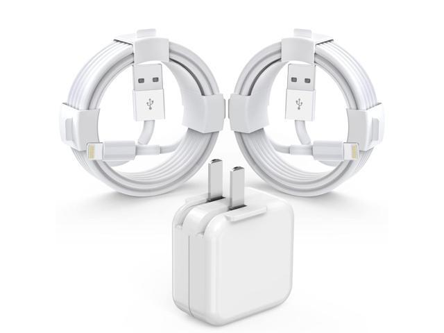 [MFi Certified] iPad iPhone Charger Fast Charging Block with 2-Pack 6.6FT USB to Lightning Cable iPad Charging Cord 12W Foldable Portable Wall Plug.