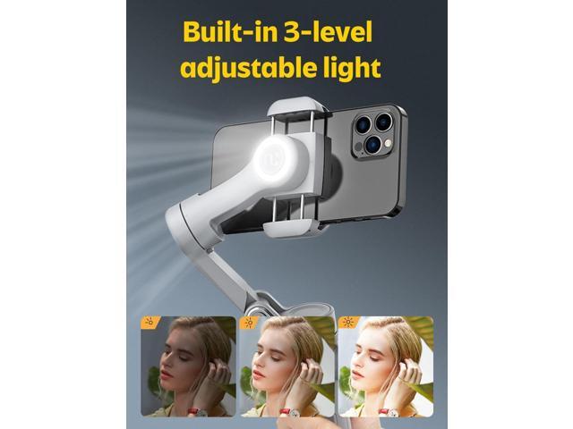 Professional Gimbal Stabilizer for Smartphone w/Wireless Charging OLED Display LED Light Focus Wheel, 3-Axis Phone Gimbal Stabilizer for iPhone 15...