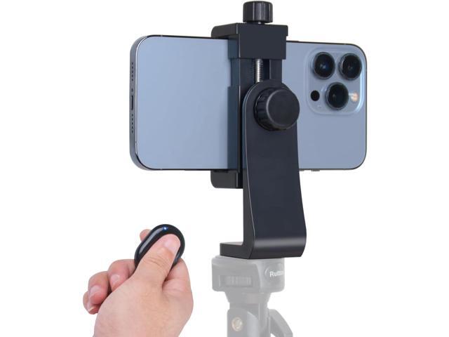 Phone Tripod Mount Adapter with Smartphone Remote Controller, Phone Holder Clip Compatible with iPhone and Other Cell Phones