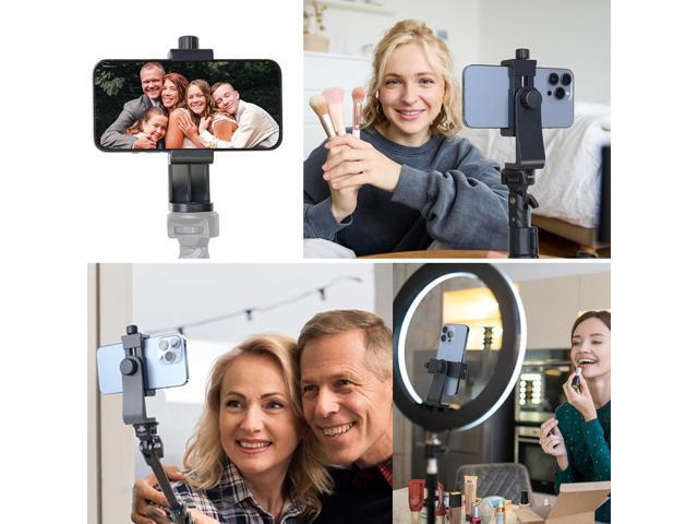 Phone Tripod Mount Adapter with Smartphone Remote Controller, Phone Holder Clip Compatible with iPhone and Other Cell Phones