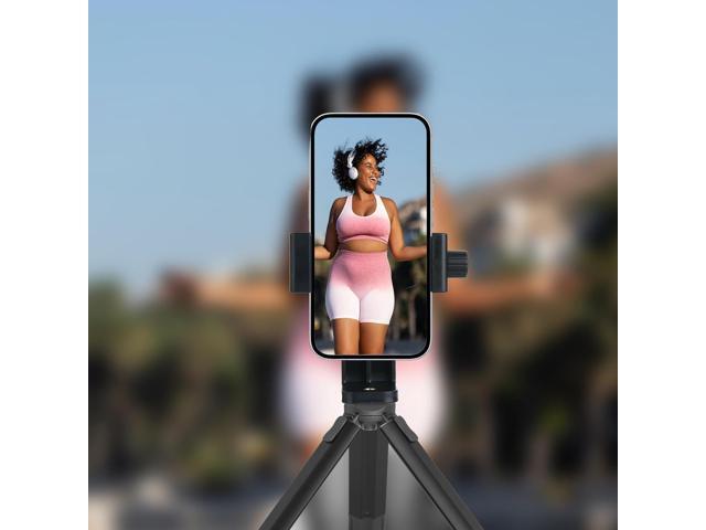 Phone Tripod Mount Adapter with Smartphone Remote Controller, Phone Holder Clip Compatible with iPhone and Other Cell Phones