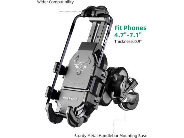 ROCKBROS Motorcycle Phone Mount Anti Vibration, Universal Motorcycle Phone Holder Handlebar for Bike Bicycle Scooter ATV 4.7''-7.1''...