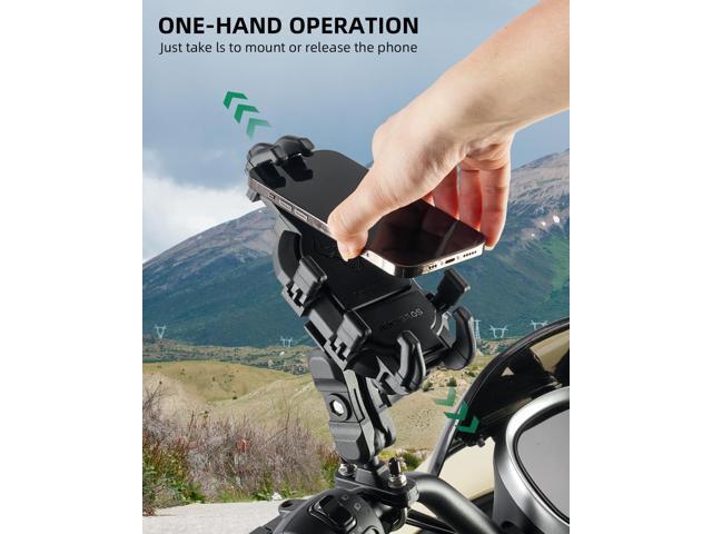 ROCKBROS Motorcycle Phone Mount Anti Vibration, Universal Motorcycle Phone Holder Handlebar for Bike Bicycle Scooter ATV 4.7''-7.1''...