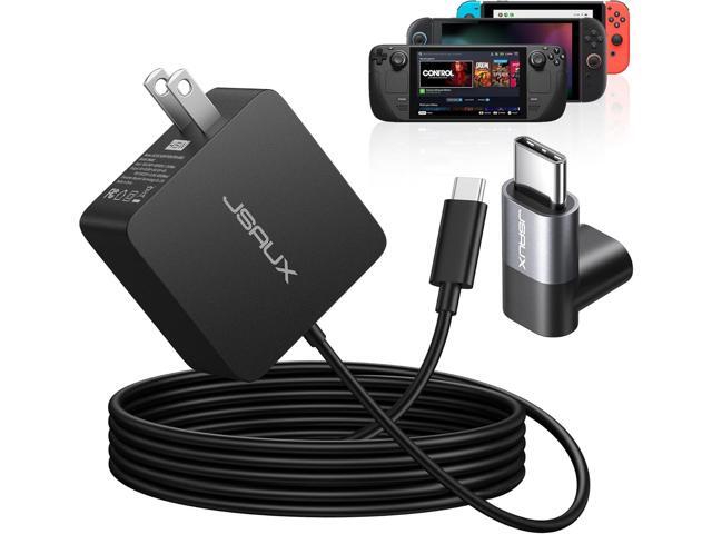 JSAUX 45W USB C Charger for Steam Deck/OLED, 5FT Cable Type C PD 3.0 45 Watt Fast Charging Compatible with Steam Deck, Switch/OLED, iPhone...