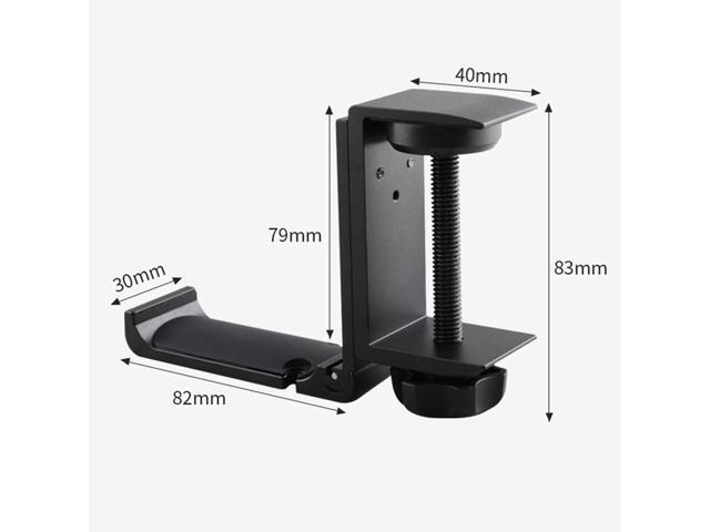 Aluminum Headphone Stand Hanger Foldable with Cable Clip - Goldmille Headset Holder Clamp Hook Under Desk, Save Your Space While Working & Gaming