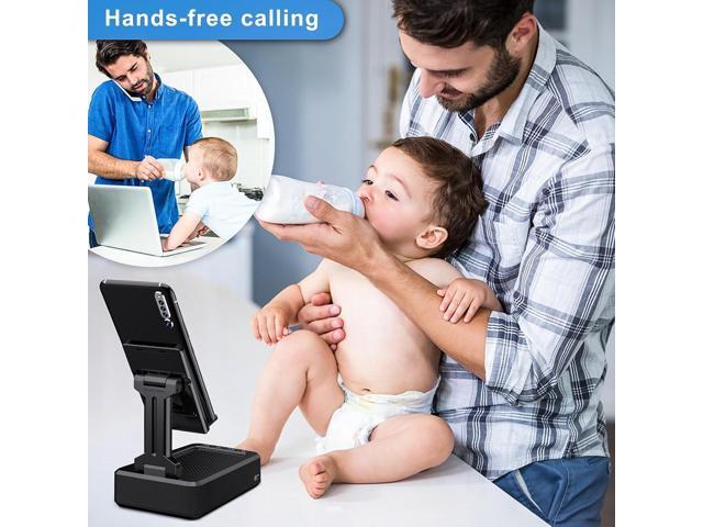 Cell Phone Stand with Wireless Bluetooth Speaker Compatible for Any Smartphones,Anti-Slip Design Phone Holder with HD Surround Sound Bluetooth...