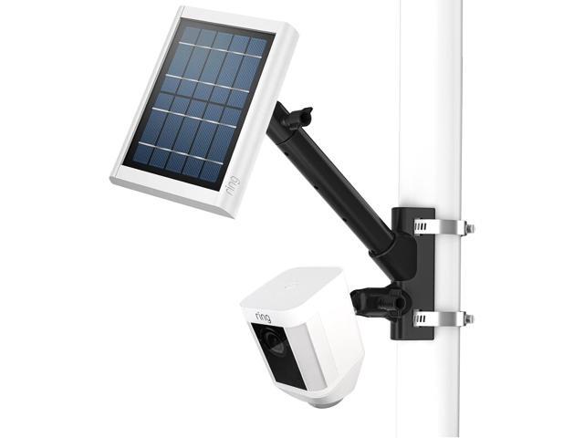 2-in-1 Pole Mounting Bracket for Ring Stick Up Cam, Solar Panel and Battery Outdoor Mount Accessories (Black, Also Apply to Spotlight Cam Pro/Plus)
