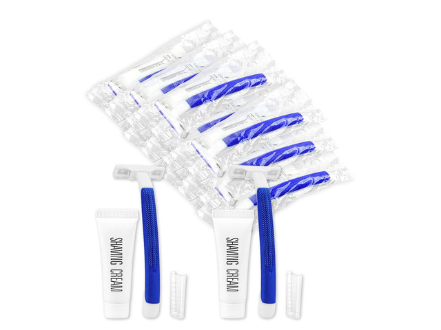 Disposable Razors in Bulk,razors individually wrapped bulk,Twin Blade Razors with Clear Safety Cap and Shaving Cream, Razors For Homeless,...