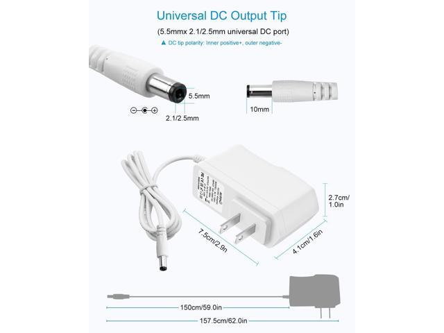 ALITOVE DC 12V Power Supply 1A 12W AC Adapter 100-240V to DC12V 4.92Ft Cord Universal Converter with 5.5x2.5 5.5x2.1 5.5x3.0 5.5x1.7 4.8x1.7...