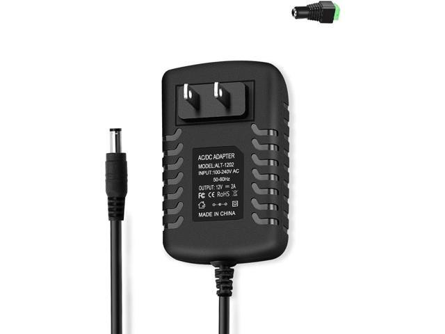 12V Power Supply 2A Switching Transformer, AC DC Adapter 12VDC Cord with 5.5mm x 2.5mm Barrel Plug, 12 Volt Power Supply & 1 Tip [12V 2A]