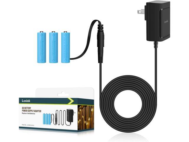 Lenink AC Power Supply Adapter for 3 AA Battery, AA Battery Replacement Adapter for LED Light, Decorations (Black)