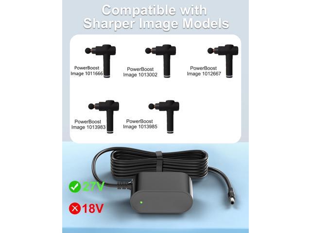 VHBW 27V Massage Gun Charger for Sharper Image Powerboost 1011666 1013002 1012667 1013983 1013985Deep Tissue Cordless Massager Gun Power Cord 6FT...