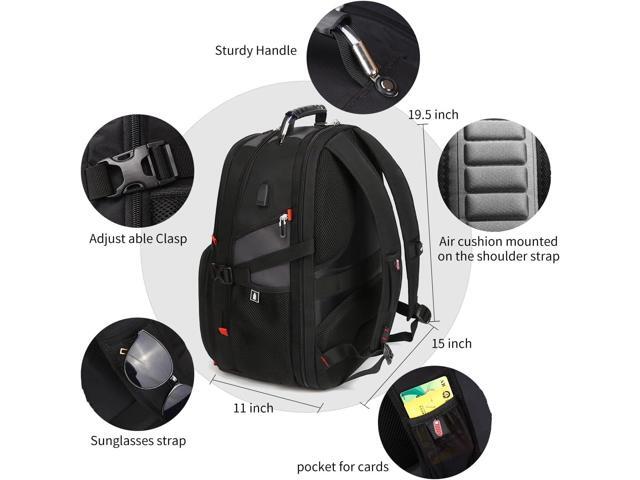 SHRRADOO Extra Large 50L Travel Laptop Backpack with USB Charging Port, College High School Backpack Airline Approved Business Work Bag Fits 17...