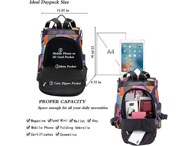 COFIHOME Backpack Purse for Women Anti-theft Bag Waterproof Nylon Lightweight Backpack College Bookbag Shoulder Bag Travel Bag