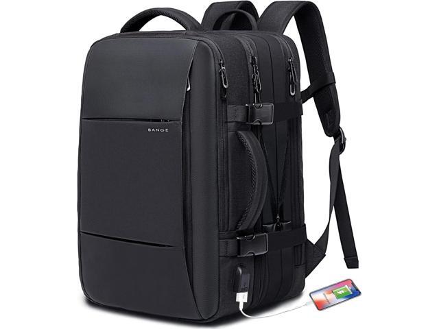 BANGE 35L Travel Backpacks,Weekender Expandable Carry-On Backpack for Airplanes, Waterproof 17.3 inch Laptop Backpack for Men and Women