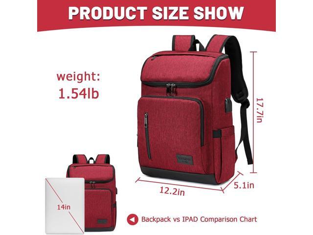 YALUNDISI Laptop Backpacks Travel Backpack Carry On Backpack Casual Daypack with USB Charging Port for Men Women Red