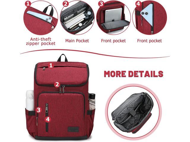 YALUNDISI Laptop Backpacks Travel Backpack Carry On Backpack Casual Daypack with USB Charging Port for Men Women Red