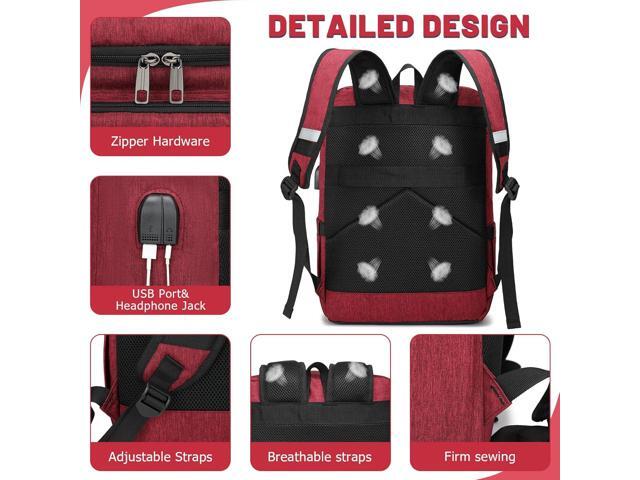 YALUNDISI Laptop Backpacks Travel Backpack Carry On Backpack Casual Daypack with USB Charging Port for Men Women Red