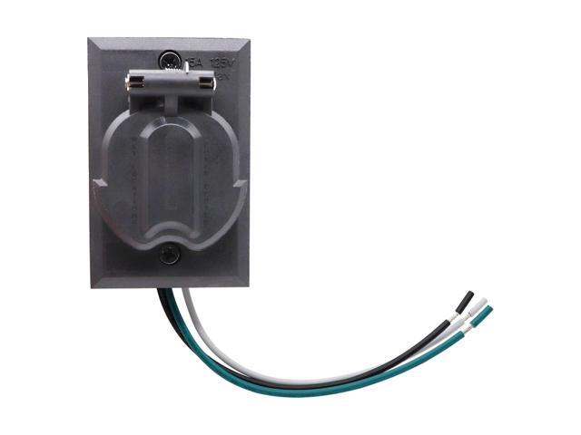 AC 125V 15A Outdoor Lamp Post Grounded Convenience Outlet,Waterproof Electrical Outlet for Outdoor Lamp Poles Replacement M1-053