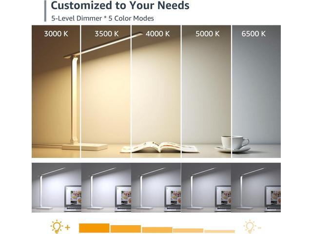 Lepro LED Desk Lamp, Metal Desk Light 9.5W 800lm, Forbes Vetted Best Task Lamp, 5 Color Modes 5 Brightness Level, Dimmable Home Office Desktop Lamp...