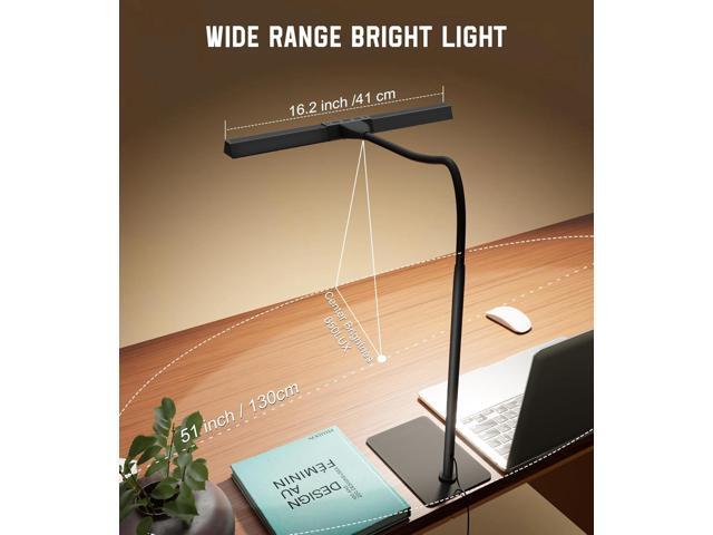 LED Desk Lamp for Home Office with Base, Eye-Caring Architect Task Light with Adjustable Gooseneck 12W USB Adapter Touch Control 5 Dimmable...