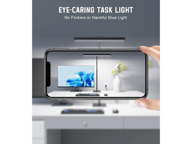 LED Desk Lamp for Home Office with Base, Eye-Caring Architect Task Light with Adjustable Gooseneck 12W USB Adapter Touch Control 5 Dimmable...