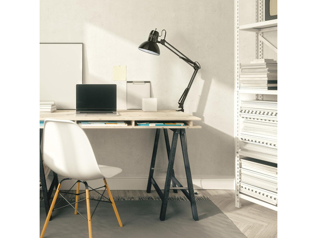 Globe Electric 56963 31.5' Multi-Joint Desk Lamp with Metal Clamp, Black, On/Off Rotary Switch on Shade, Partially Adjustable Swing Arm, Home...
