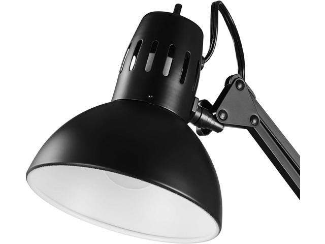 Globe Electric 56963 31.5' Multi-Joint Desk Lamp with Metal Clamp, Black, On/Off Rotary Switch on Shade, Partially Adjustable Swing Arm, Home...