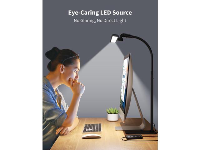 Kary LED Desk Lamps for Home Office, Tall Desk Light with Base, Flexible Gosseneck Adjustable Height 5-Level Dimmable Brightness & Color, Architect...