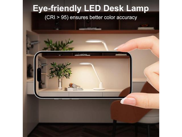 Desk Lamps for Home Office with Stable Base, 1000LM Ultra Bright Eye-Caring Desk Light, 3000K-6000K Dimmable Table Lamp with Stepless Dimming &...