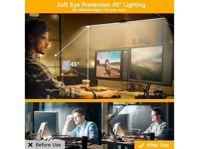SKYLEO Led Desk Lamp for Home Office - 2400LM Ultra Bright Desk Light -Eye Caring Desk Lamp with Clamp - Adjustable Office Lamp with Remote...