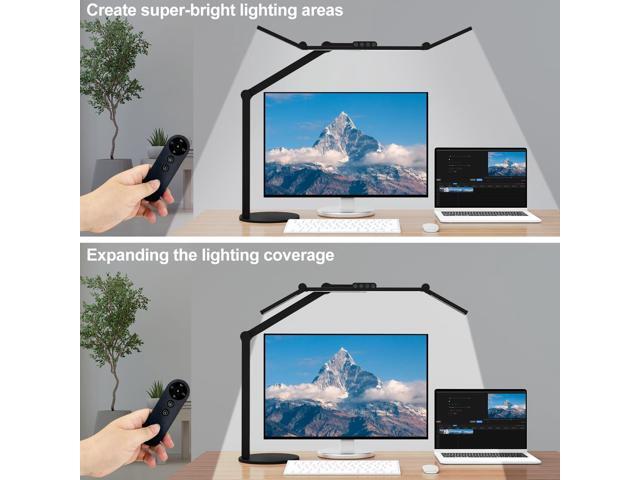 Micomlan Architect Desk Lamp with Remote Control, Adjustable Led Desk Light for Home Office with Base, 24W Bright Auto Dimming Table Light...